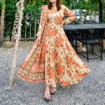 2PC Floral Pishwas & Dupatta