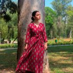 Red-Printed Lawn Dress