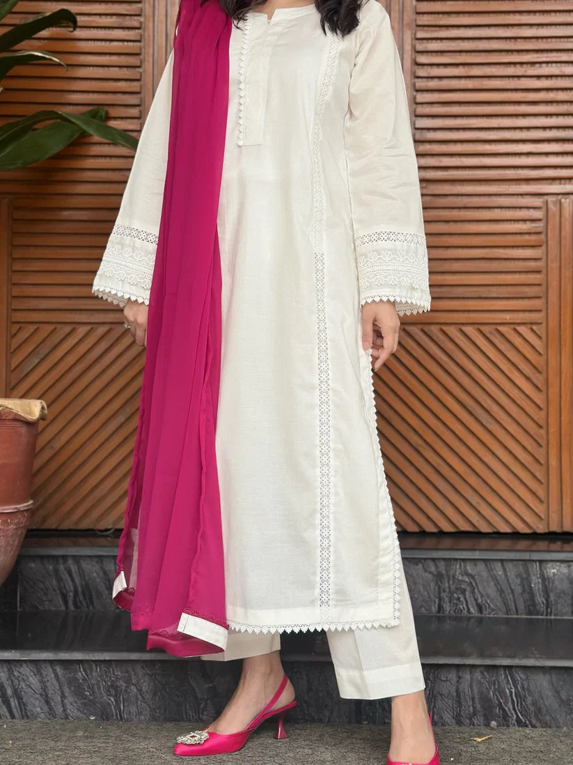 3 Piece Premium Lawn Stitched Suit – Elegant Printed Lawn Dress for Women