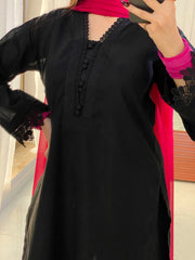 3 Piece -Lawn Dress With Plazo