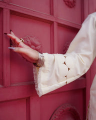 Cream Swan Farshi Set | Summer Collection