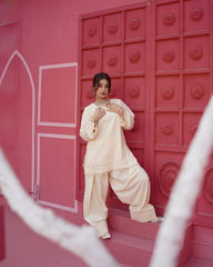 Cream Swan Farshi Set | Summer Collection