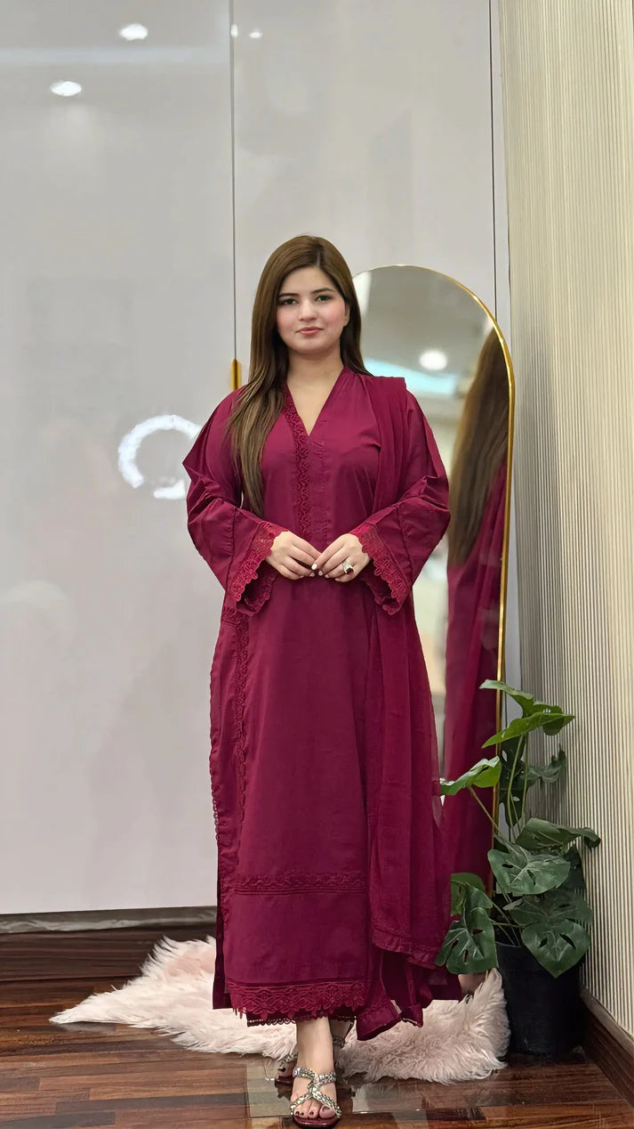 3-Piece Premium Lawn Stitched Suit